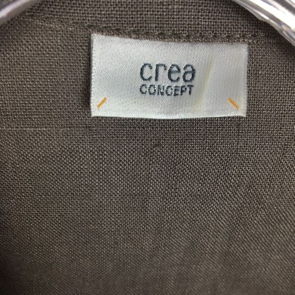 Crea Concept Linen Brown Button Front Layered Jacket Top 12 - Picture 8 of 9